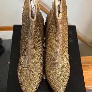 Women’s Gold Glitter Ankle Boots size 7.5